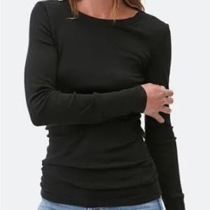 Michael stars black long sleeve scoop neck